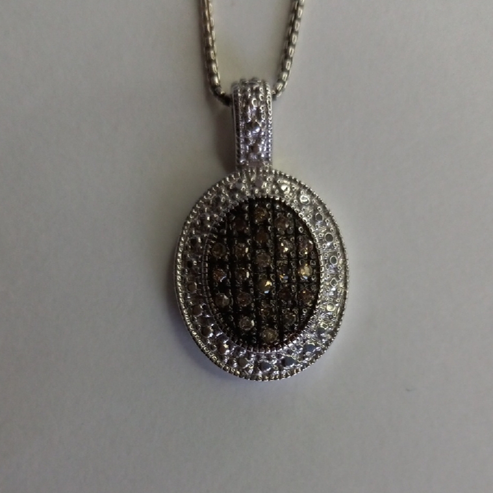 Champagne Diamond Pendant with Chain